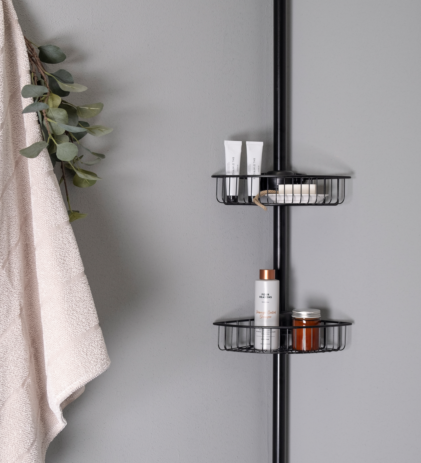 Suihkuhylly Pilar LM 197 kulma musta