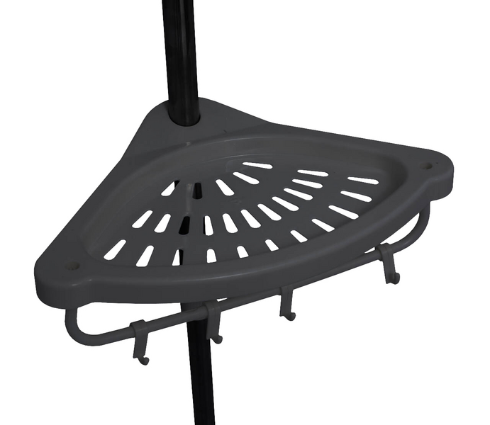 Suihkuhylly Goodiy teleskooppi 100-310cm mattamusta