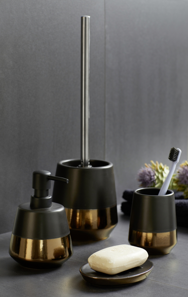 Saippuapumppu Wenko Brandol keramiikka 9,8x14,1cm musta-pronssi