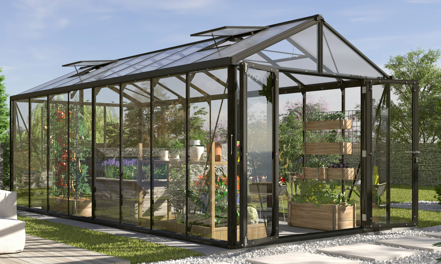 Kasvihuone Vitavia Poseidon 15700 karkaistu lasi kennolevy