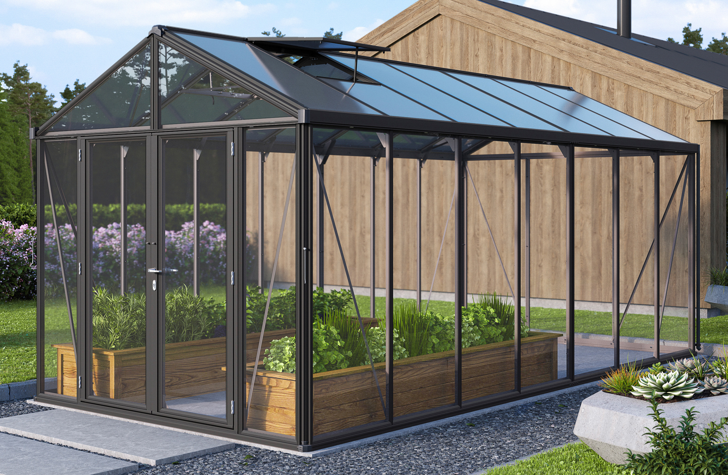 Kasvihuone Vitavia Poseidon 13800 karkaistu lasi kennolevy