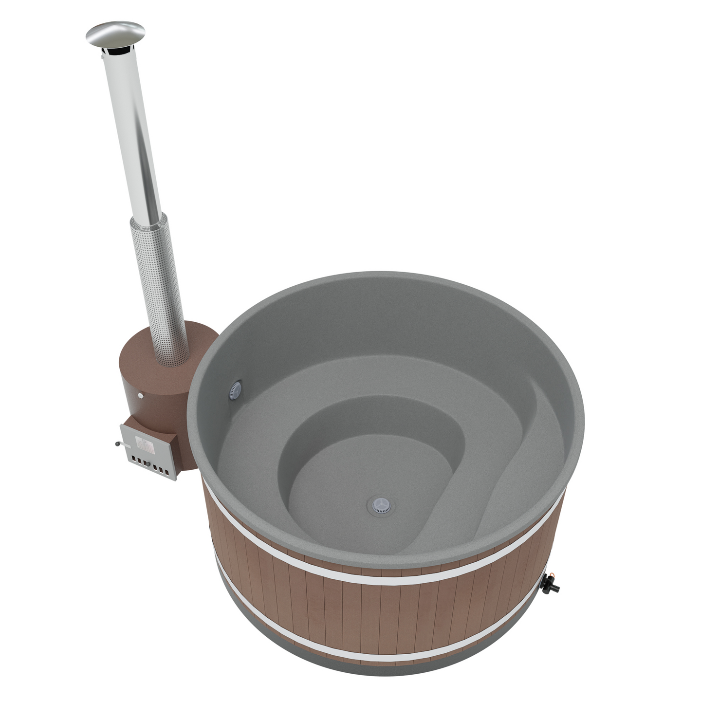 Kylpytynnyri Kirami Comfort Family L Tube EP Mocca, LightGray