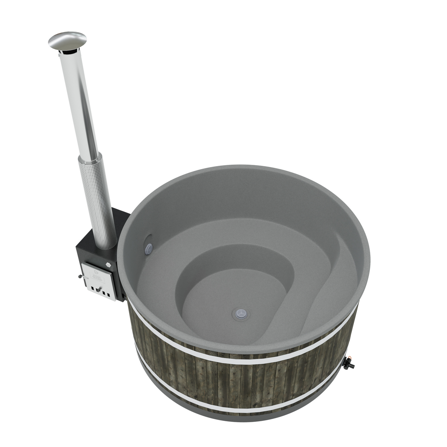 Kylpytynnyri Kirami Comfort Family L Cube ST CoalBlack, LightGray