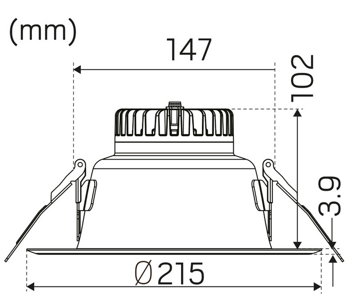Alasvalo Echo 215 IP44 1870lm 3/4/5,7K himmennettävä valkoinen