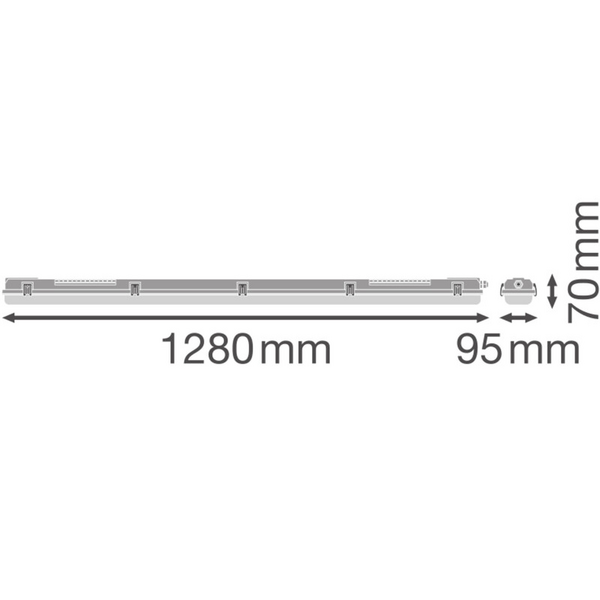 Teollisuusvalaisin suljettu DP Housing 1200 2kpl IP65 G13