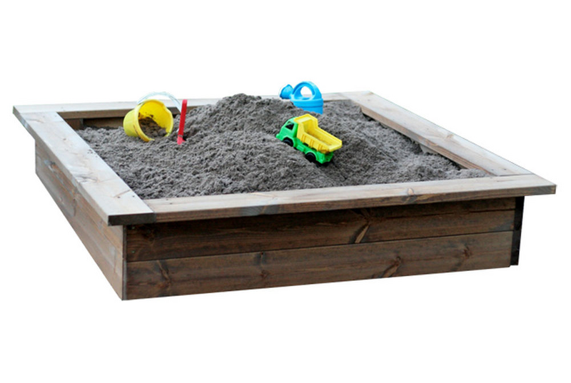 Hiekkalaatikko Miljöökoriste 120x120cm kannellinen puuvalmis