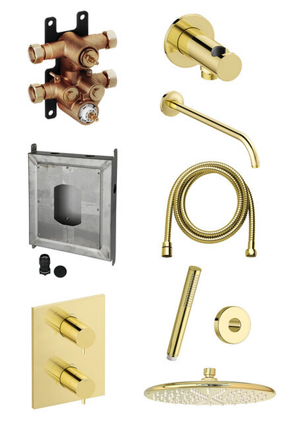 Suihkujärjestelmä Damixa Silhouet 57161.7700 piilo messinki