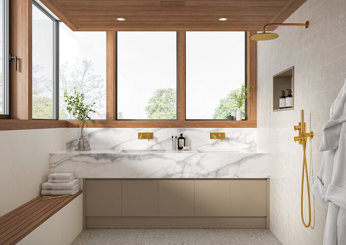 Suihkujärjestelmä Damixa Silhouet 57161.7900 piilo harjattu messinki