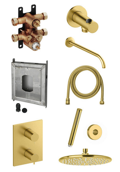 Suihkujärjestelmä Damixa Silhouet 57161.7900 piilo harjattu messinki