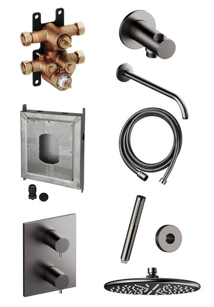 Suihkujärjestelmä Damixa Silhouet 57161.5500 piilo grafiitti