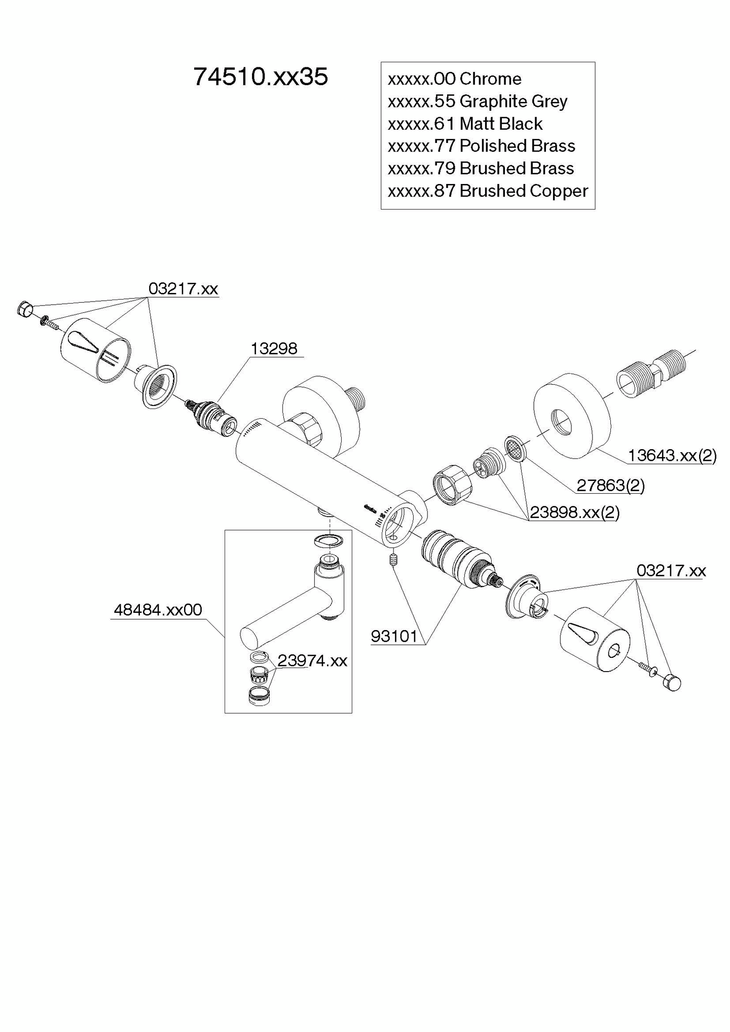 Amme-/suihkuhana Damixa 74510.0035 Silhouet kromi