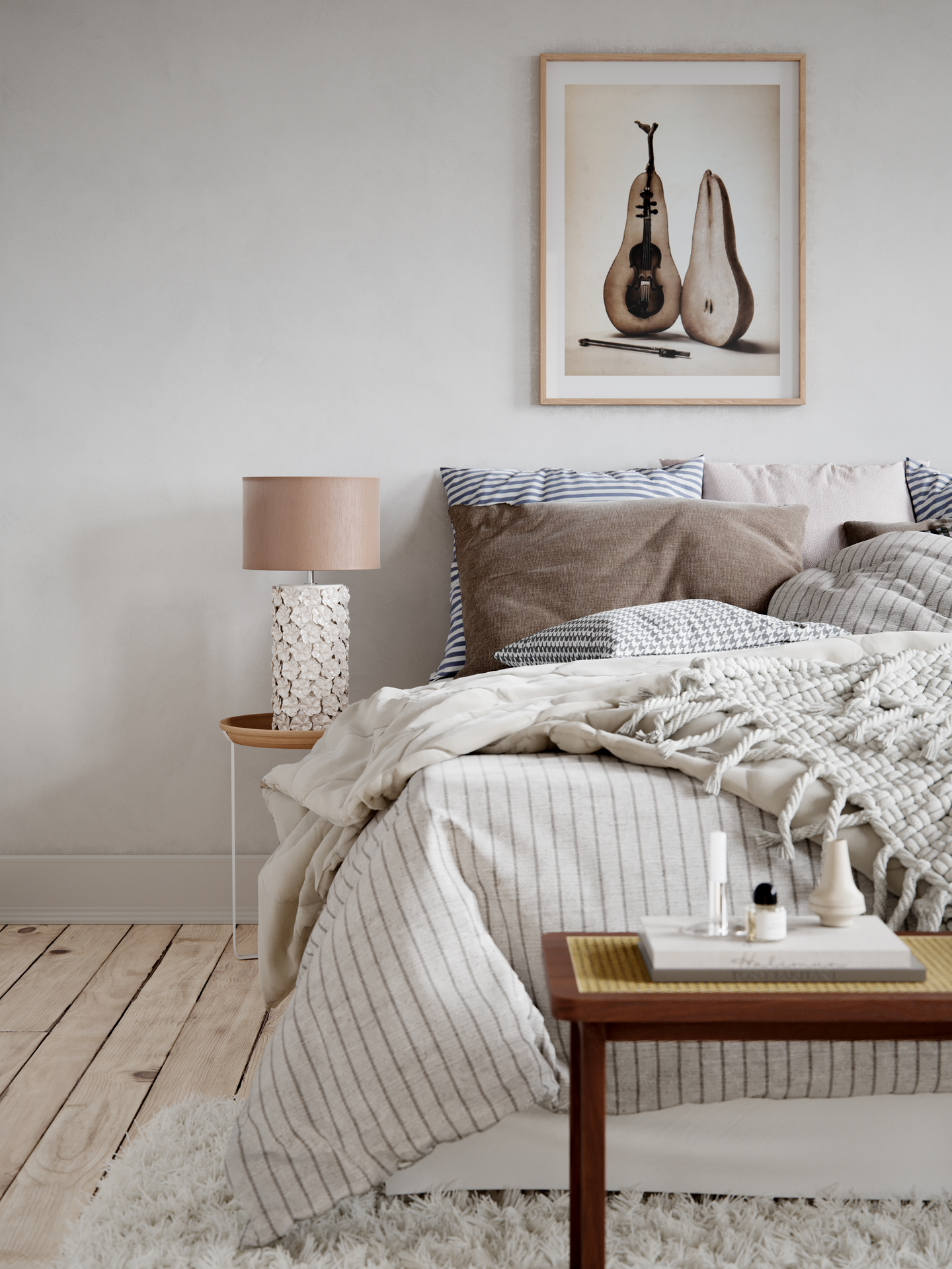 Pöytävalaisin By Rydéns Fiore beige