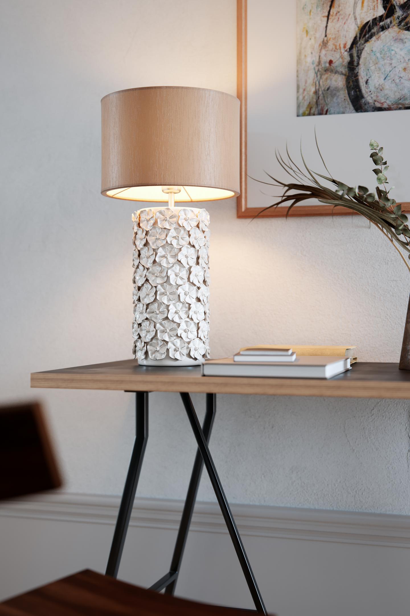 Pöytävalaisin By Rydéns Fiore beige