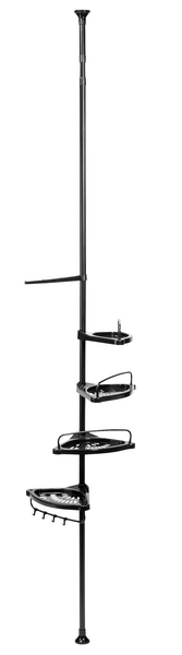 Suihkuhylly Goodiy teleskooppi 100-310cm mattamusta