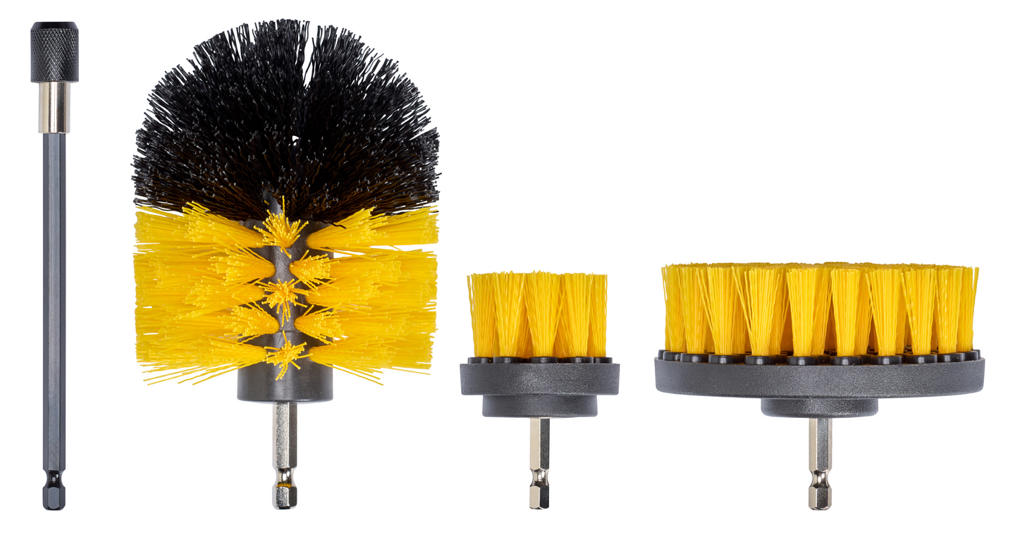 Pesuharjasarja FXA 4-osainen karkeaharjaksinen porakoneelle 1/4" -kiinnitys