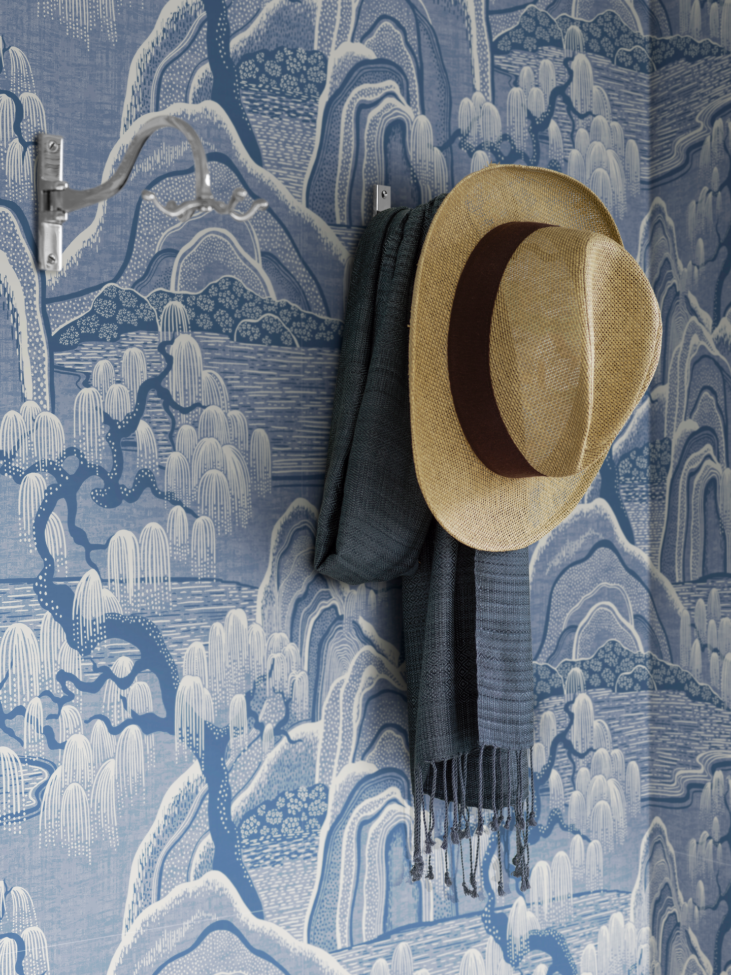 Kuitutapetti Boråstapeter Blue & White 6147 Indigo Garden 10,05m