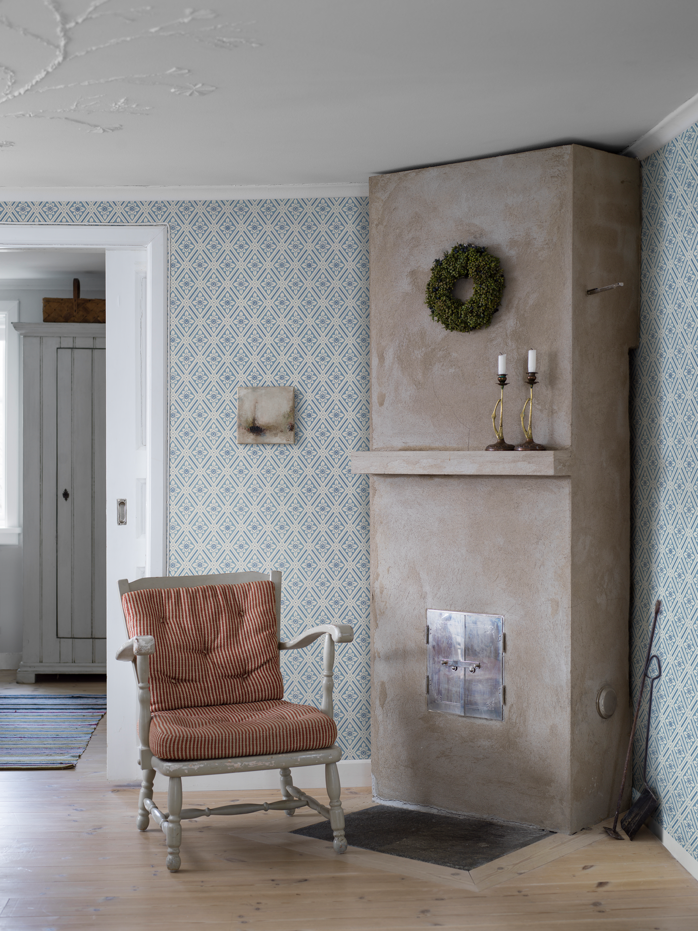 Kuitutapetti Boråstapeter Blue & White 6148 Ester 10,05m