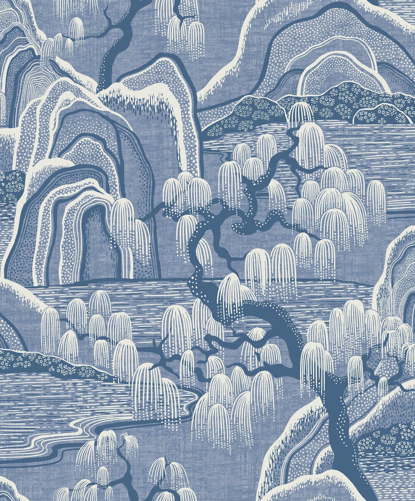 Kuitutapetti Boråstapeter Blue & White 6147 Indigo Garden 10,05m