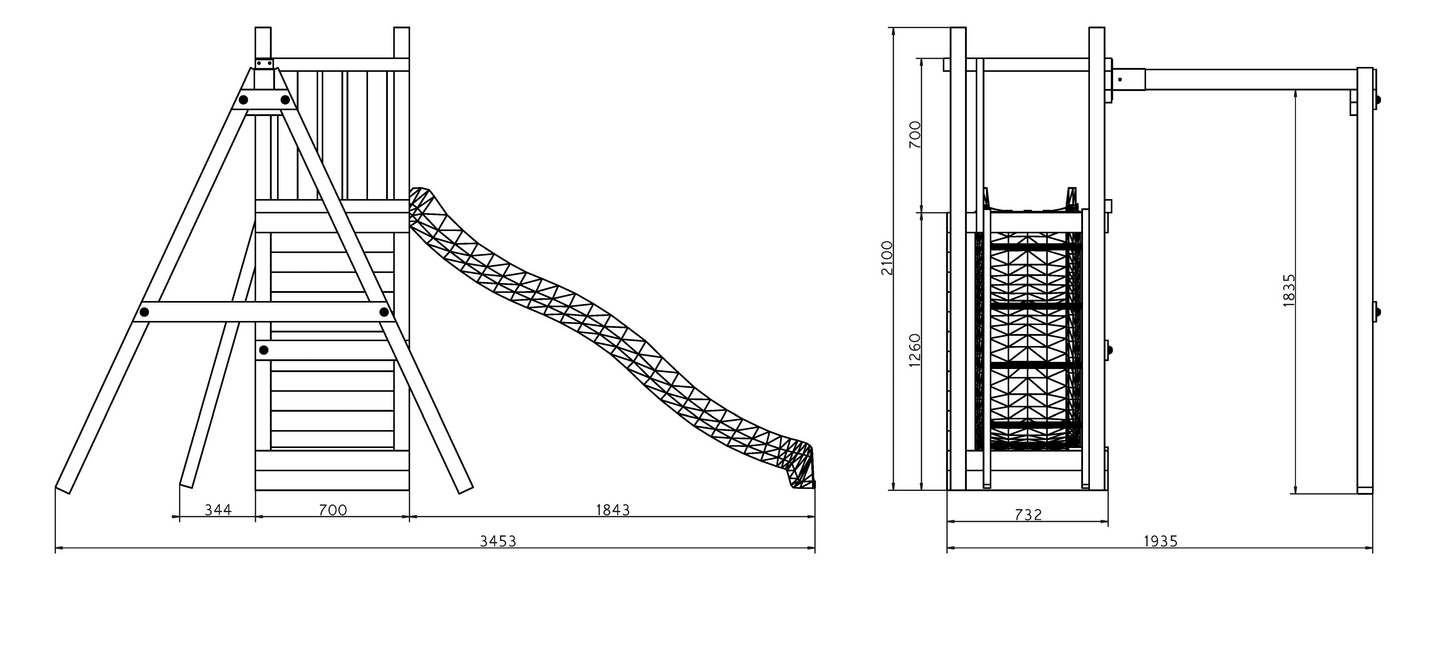 Kiipeilytorni ja keinu Fungoo Funny3