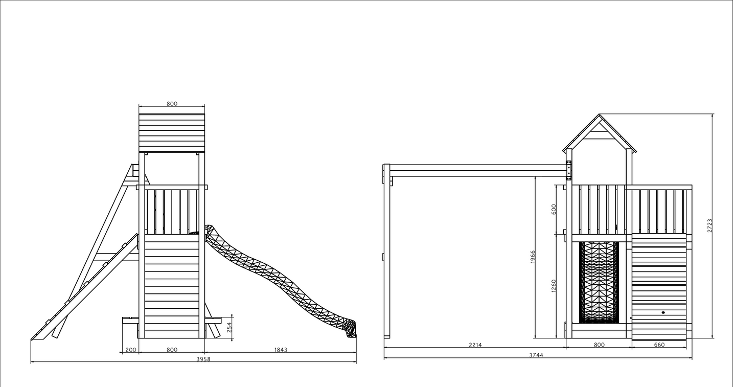 Kiipeilytorni ja keinuilla Fungoo FL