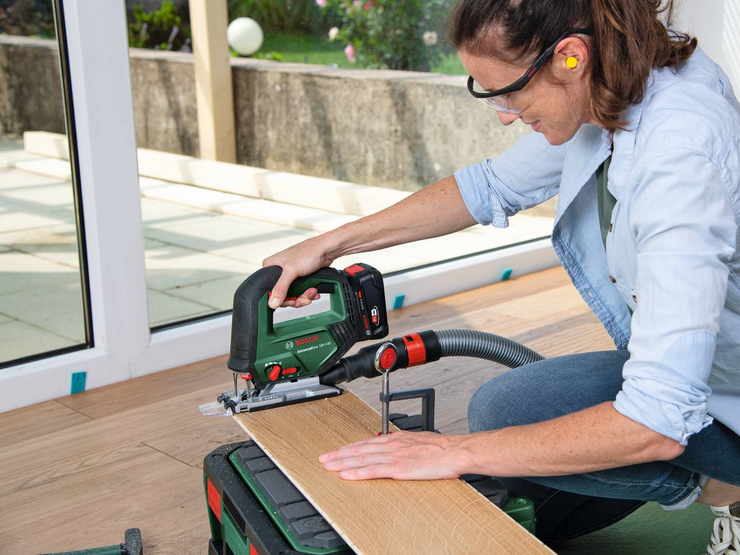 Akkupistosaha Bosch AdvancedSaw 18V-140 Solo + kantolaukku