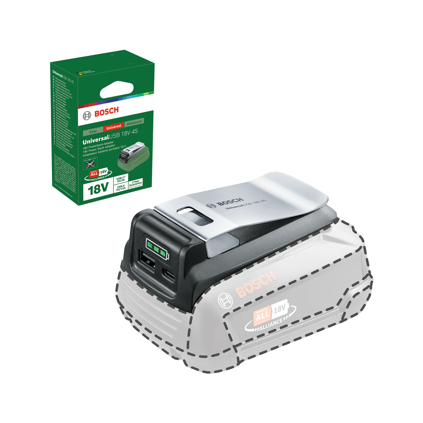 Adapteri Bosch UniversalUSB 18V-45