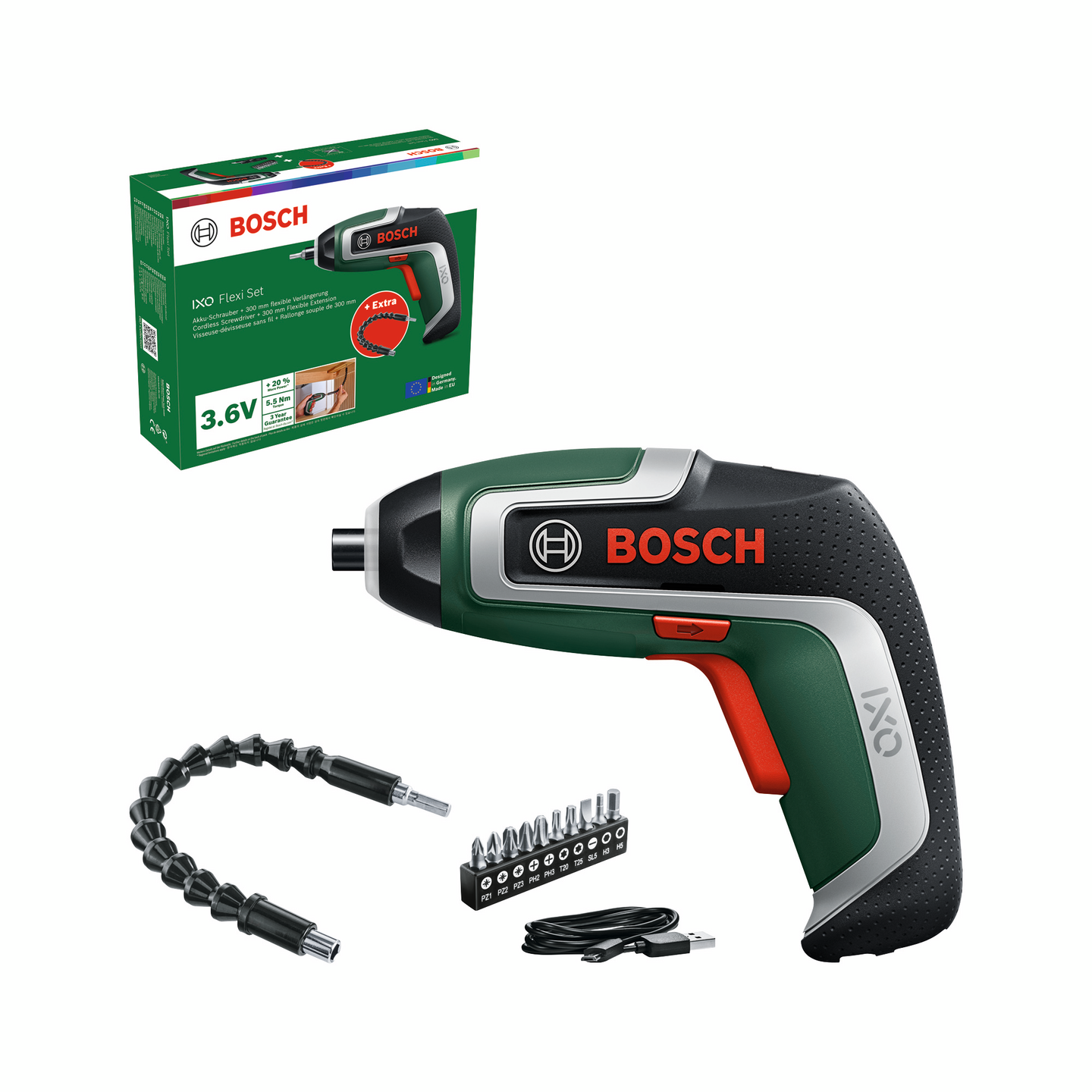 Akkuruuvinväännin Bosch IXO 7 Flexi Set