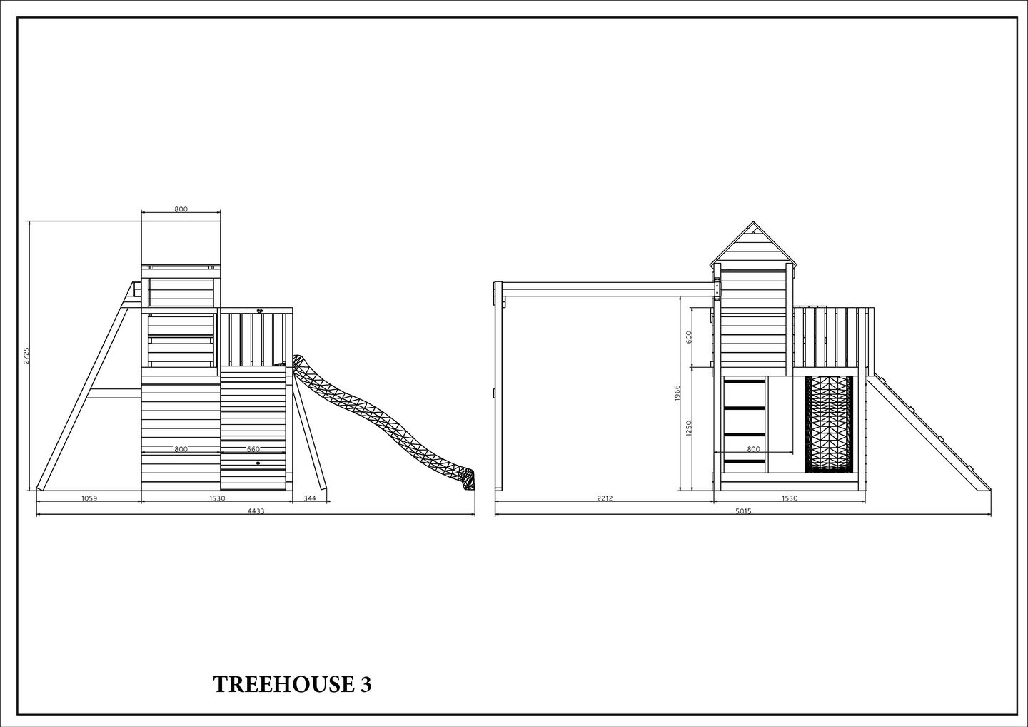 Kiipeilytorni Fungoo Treehouse keinuilla