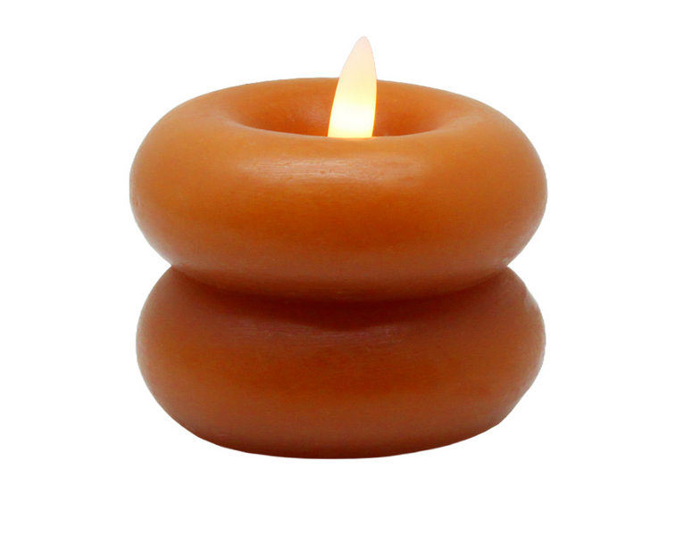 Led-kynttilä Cello donitsi 6,5cm oranssi
