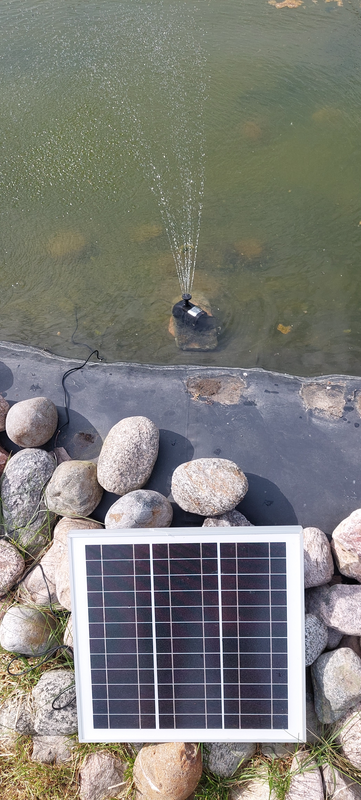 Suihkulähdepumppu FXA 18V/20W aurinkokennot + akku