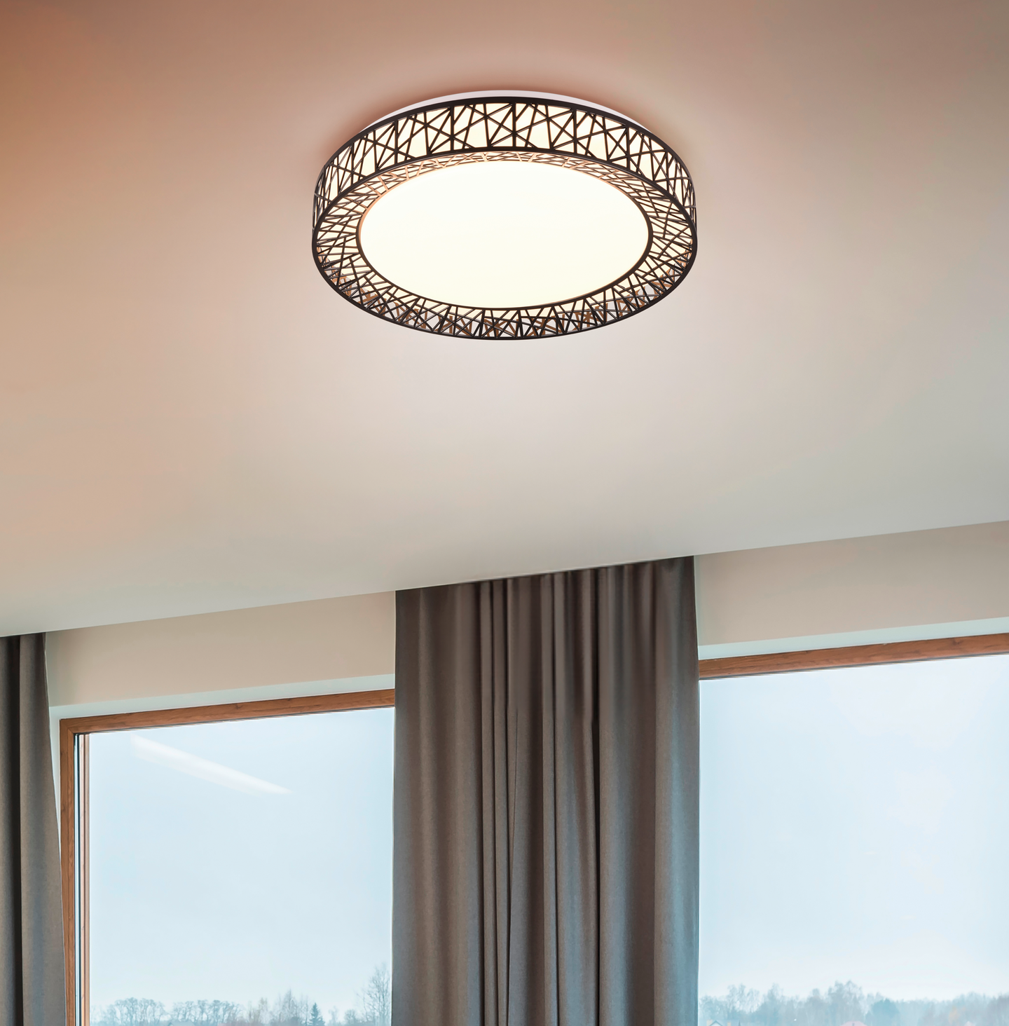 Plafondi TRIO Cluster 40W 48 cm musta