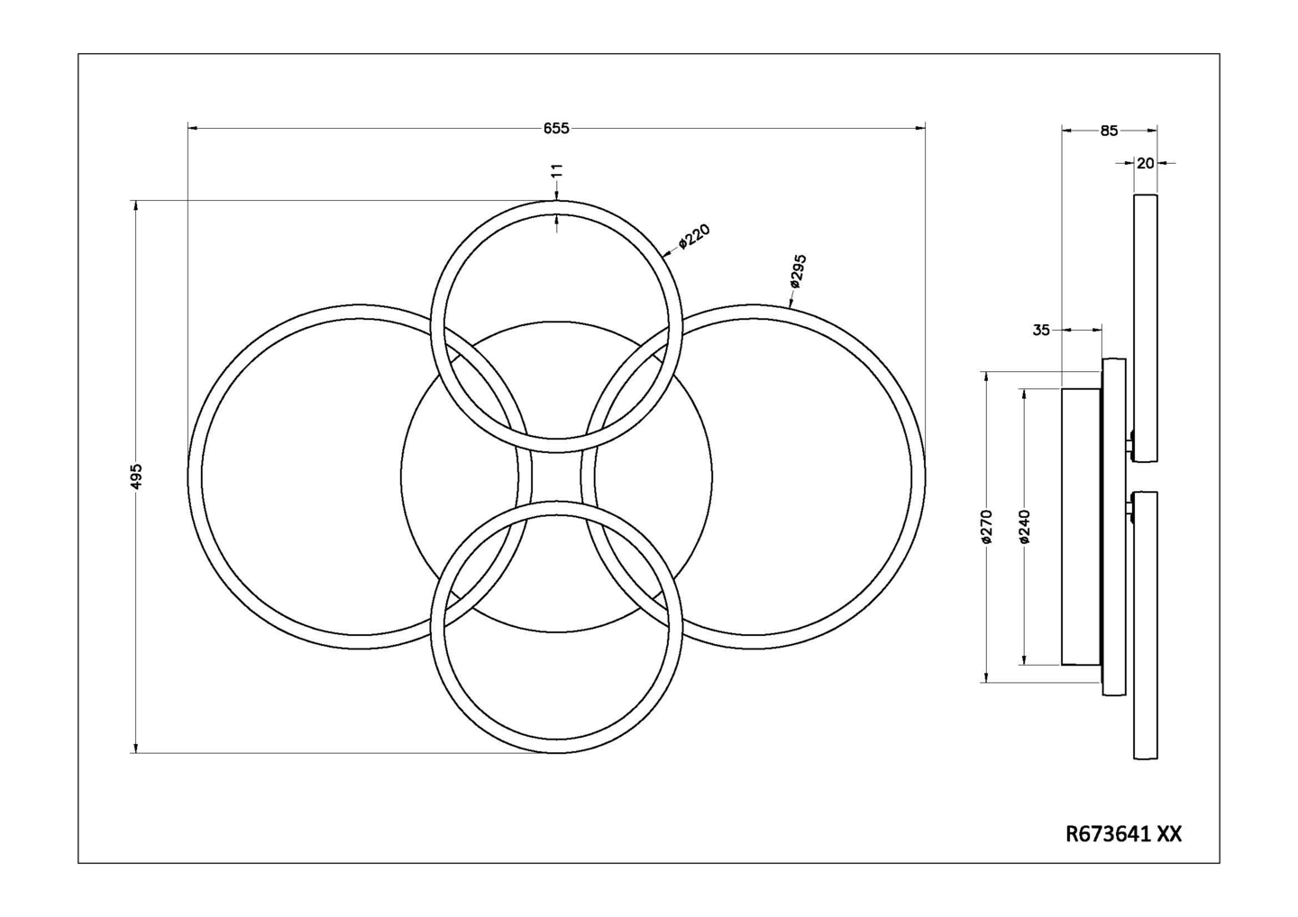 Kattovalaisin TRIO Cires led 27W kromi/kristalliefekti 4000K