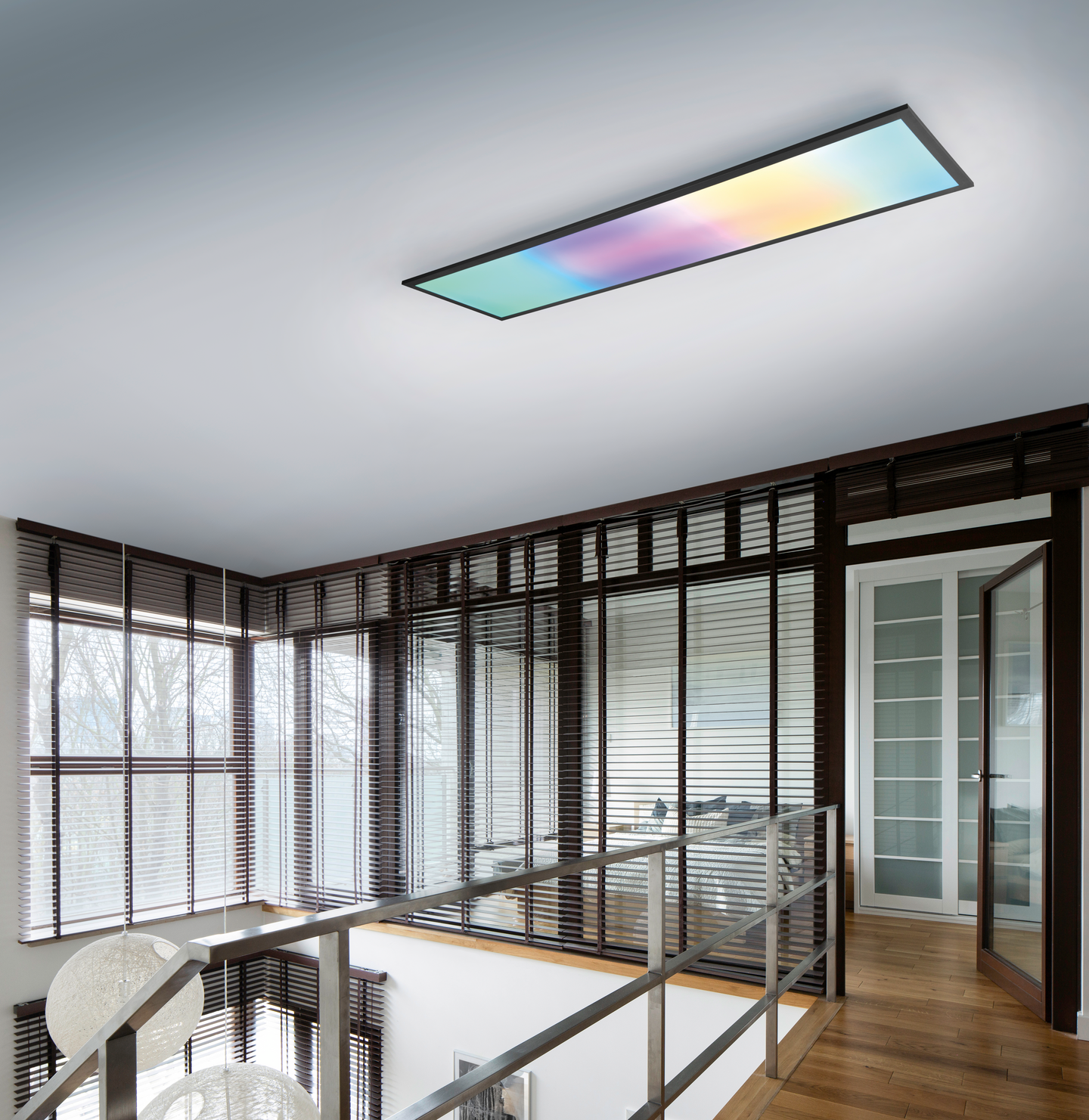 Plafondi TRIO Beta 31W 120 cm mattamusta RGBW