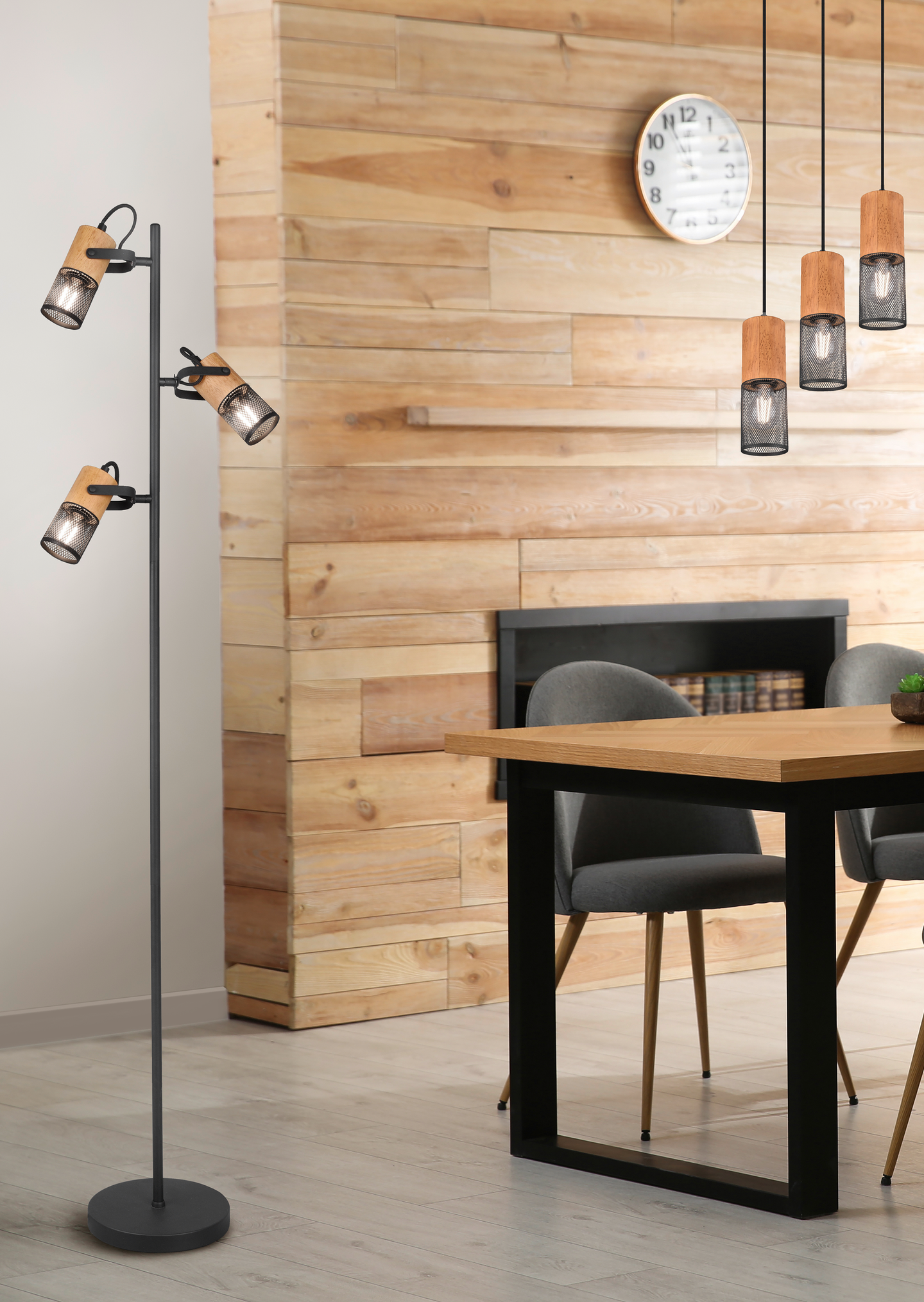 Riippuvalaisin TRIO Tosh 3-osainen E27 mattamusta