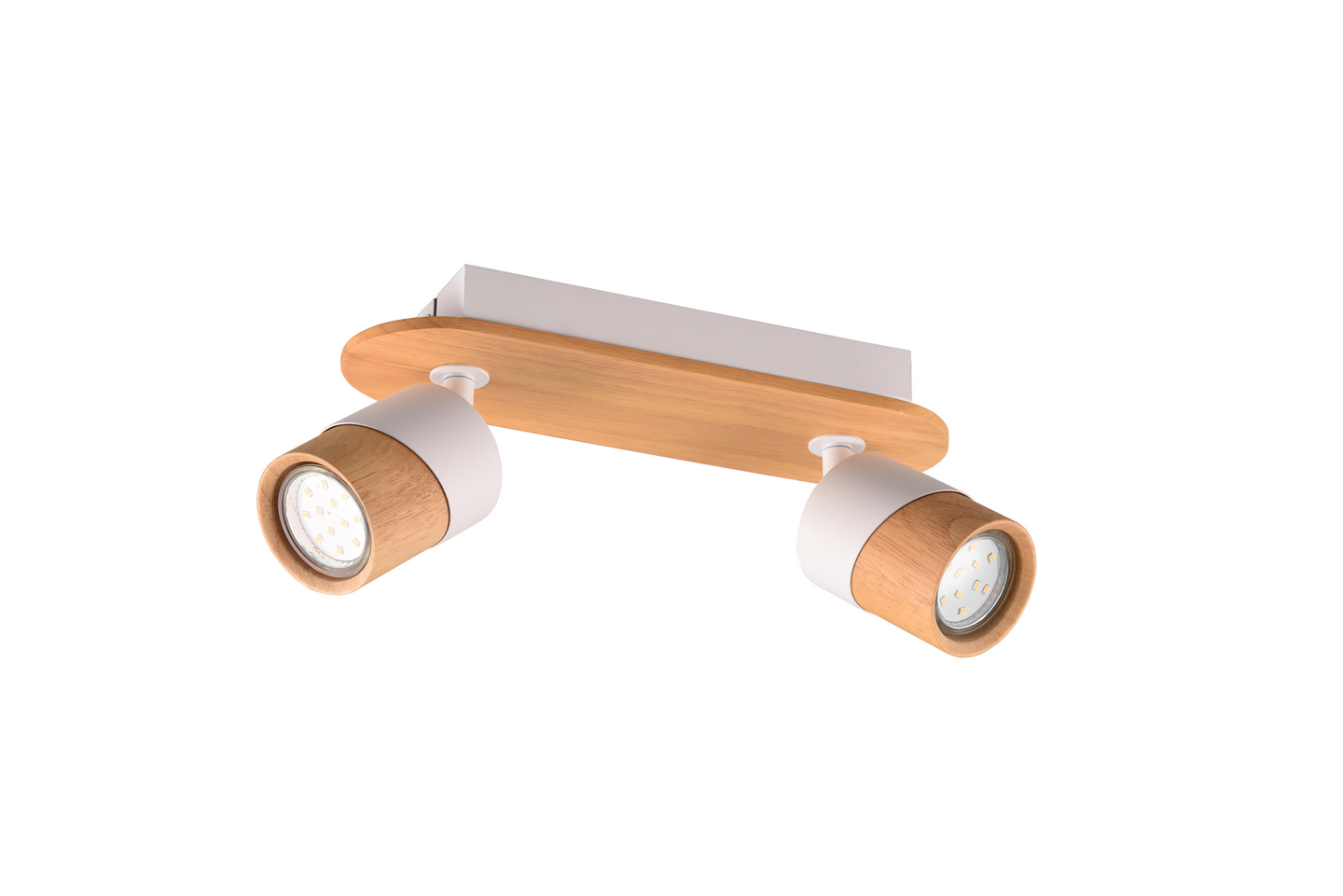 Kattospotti TRIO Aruni 2-osainen GU10 puu/mattavalkoinen