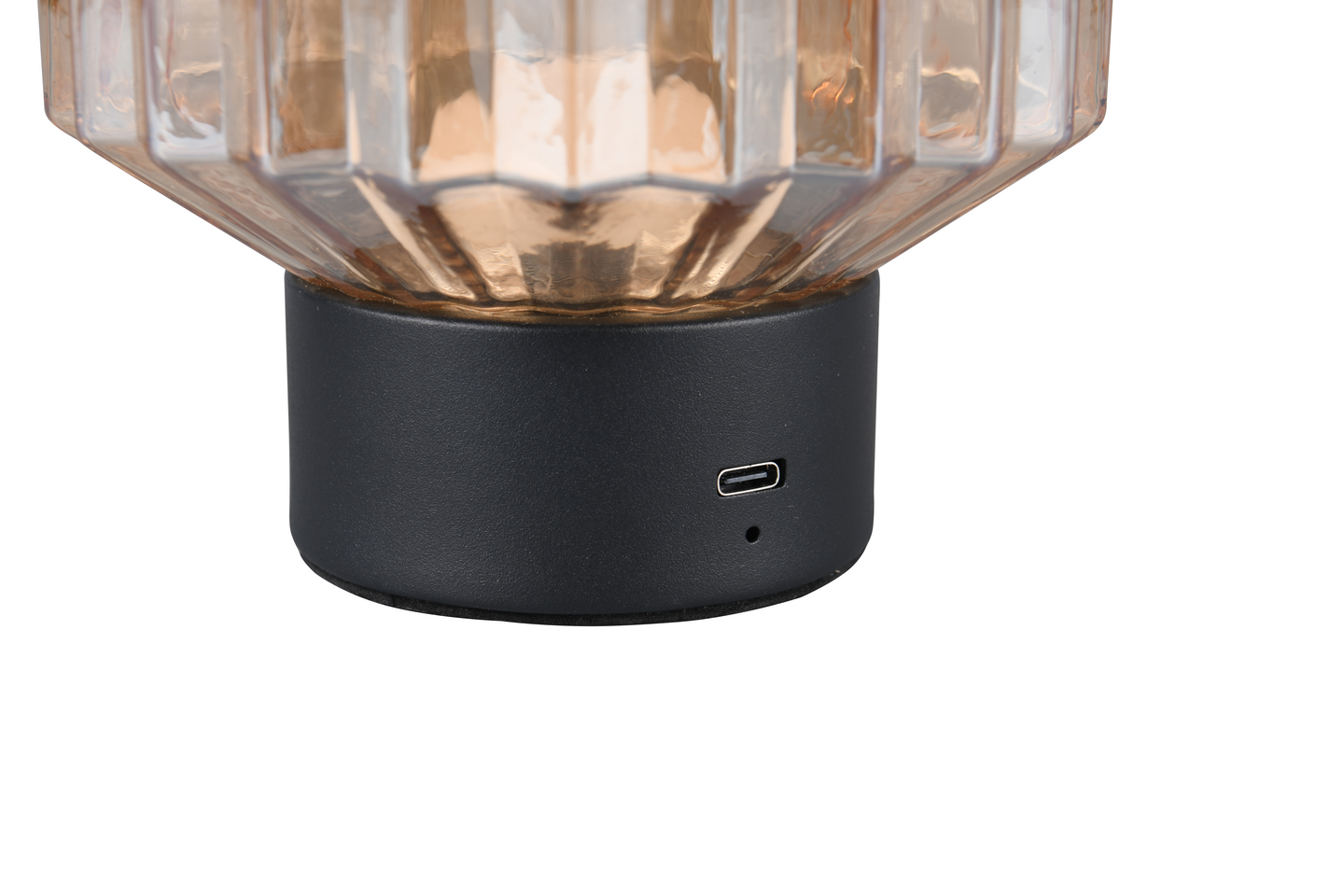 Pöytävalaisin TRIO Lord 1,5W 100lm mattamusta/meripihka ladattava