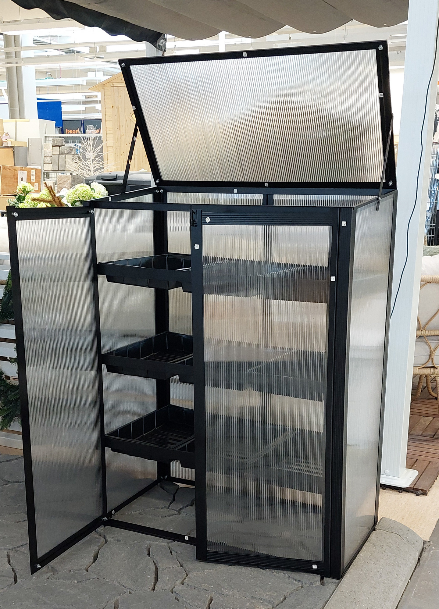 Parvekekasvihuone Goodiy musta