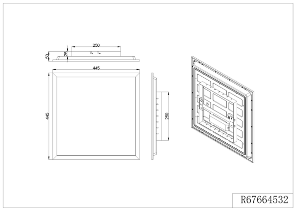 Plafondi TRIO Beta 18W 44,5 cm mattamusta RGBW