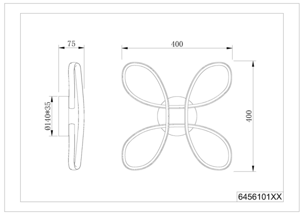 Kattovalaisin TRIO Fly 22W 40 cm mattamusta