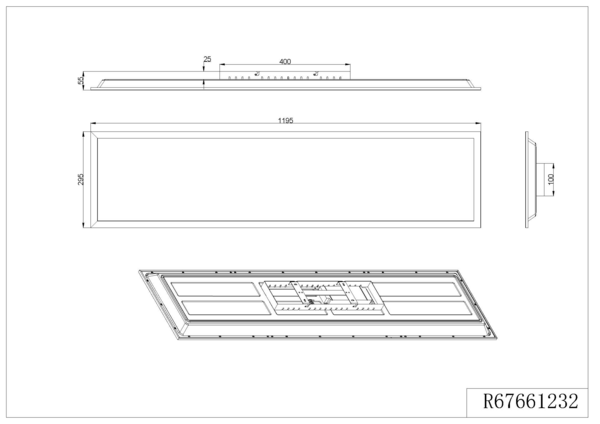 Plafondi TRIO Beta 31W 120 cm mattamusta RGBW