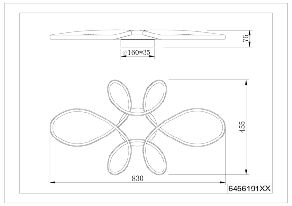 Kattovalaisin TRIO Fly 32W 83 cm mattamusta