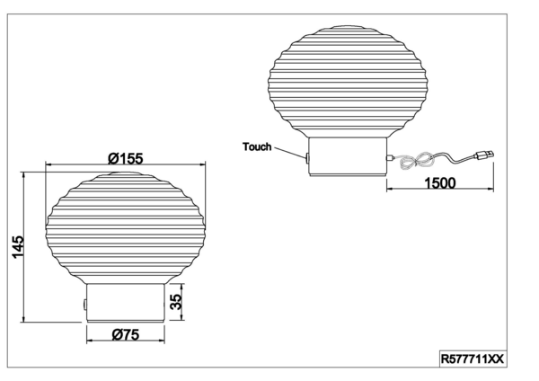 Pöytävalaisin TRIO Earl led 1,5W 100lm mattamessinki/vihreä ladattava