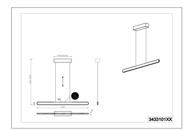 Riippuvalaisin TRIO Helios 28W kahvinruskea