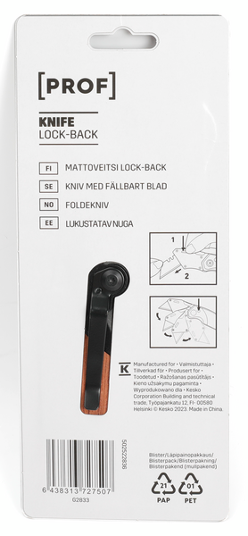 Mattoveitsi PROF Lock-Back 170x32x280mm