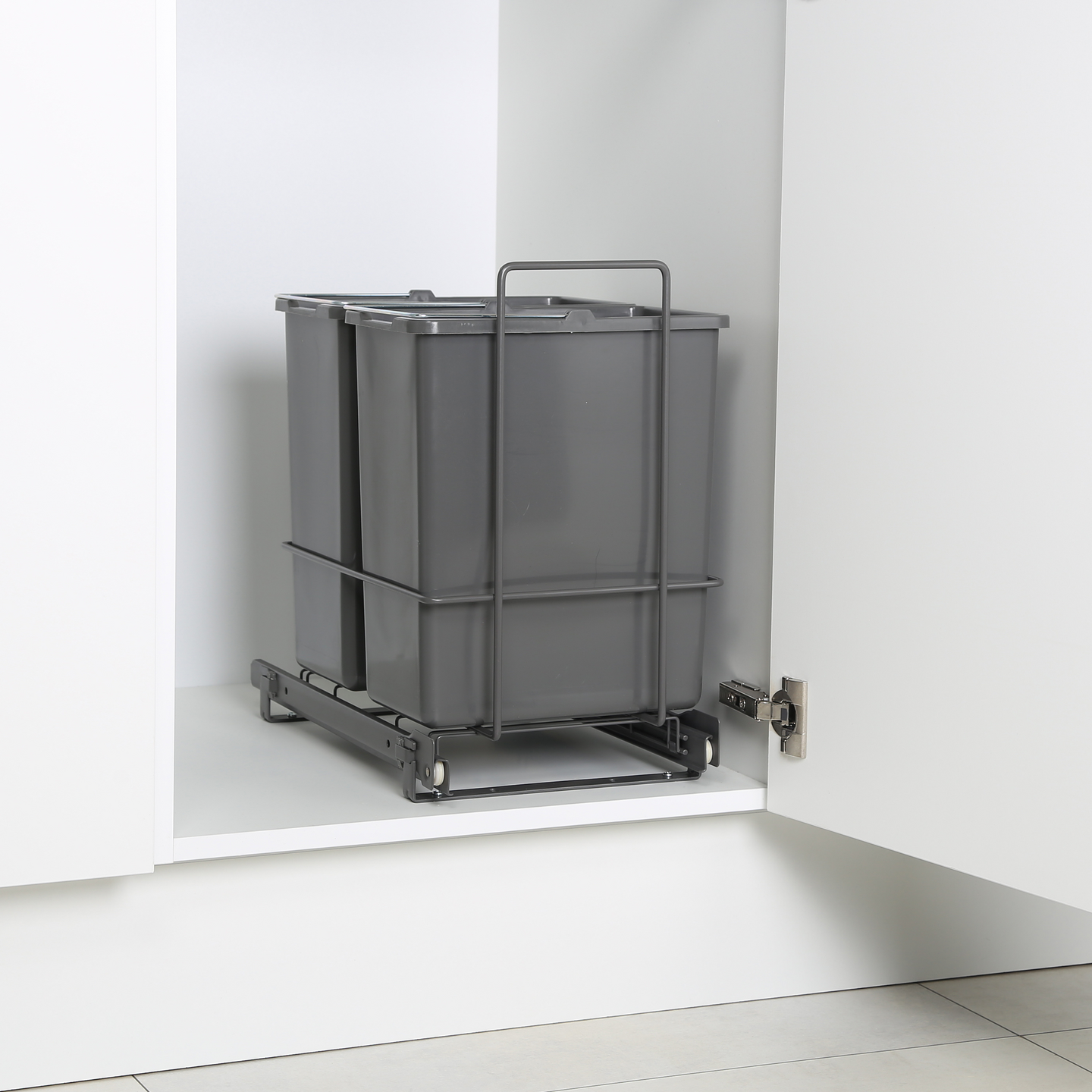 Jätevaunu + 2 sankoa LM 62/2 antrasiitti 258x415x400mm