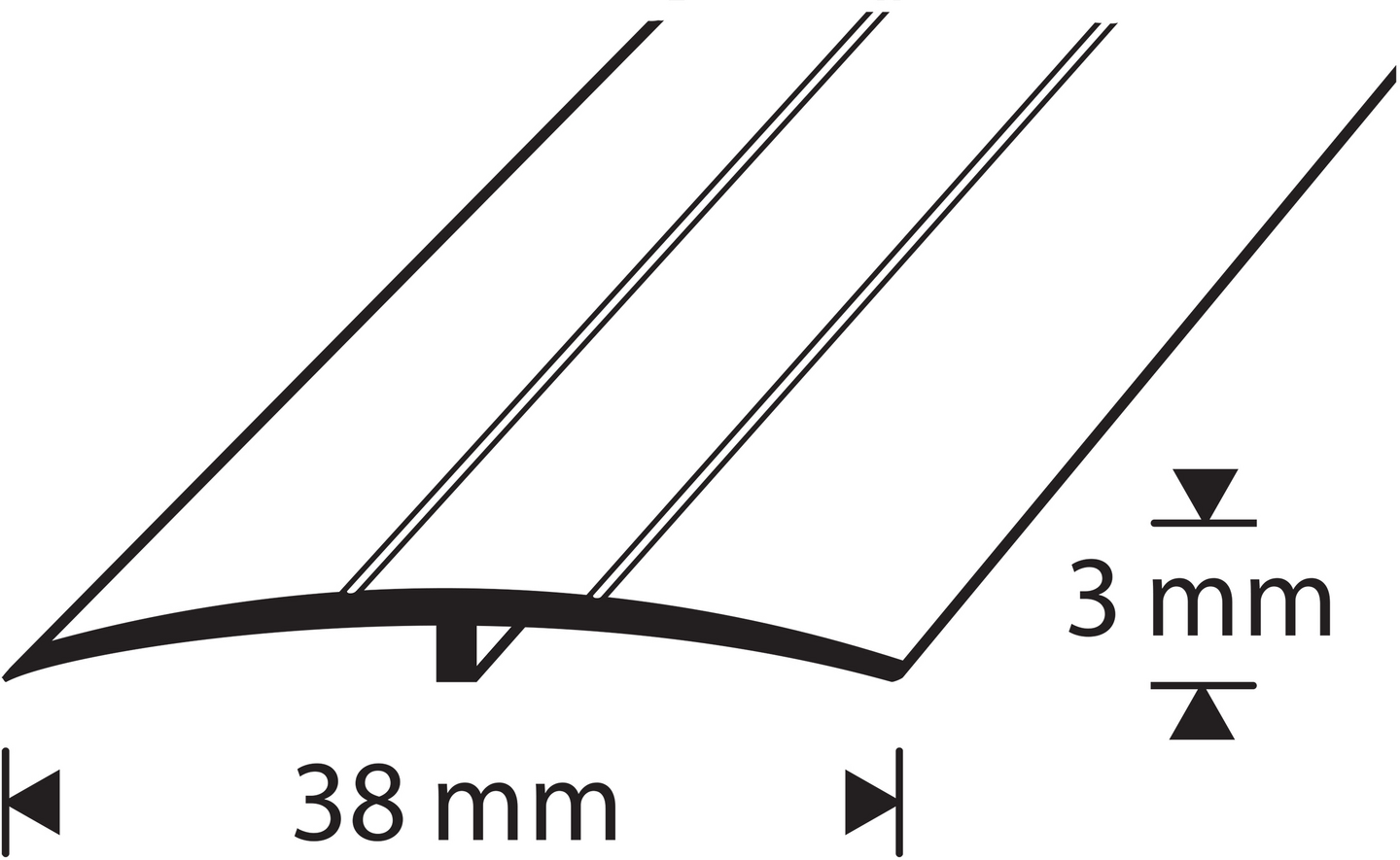 Saumalista tarra 38mm 0,9m muovia pähkinä 925 PH 90