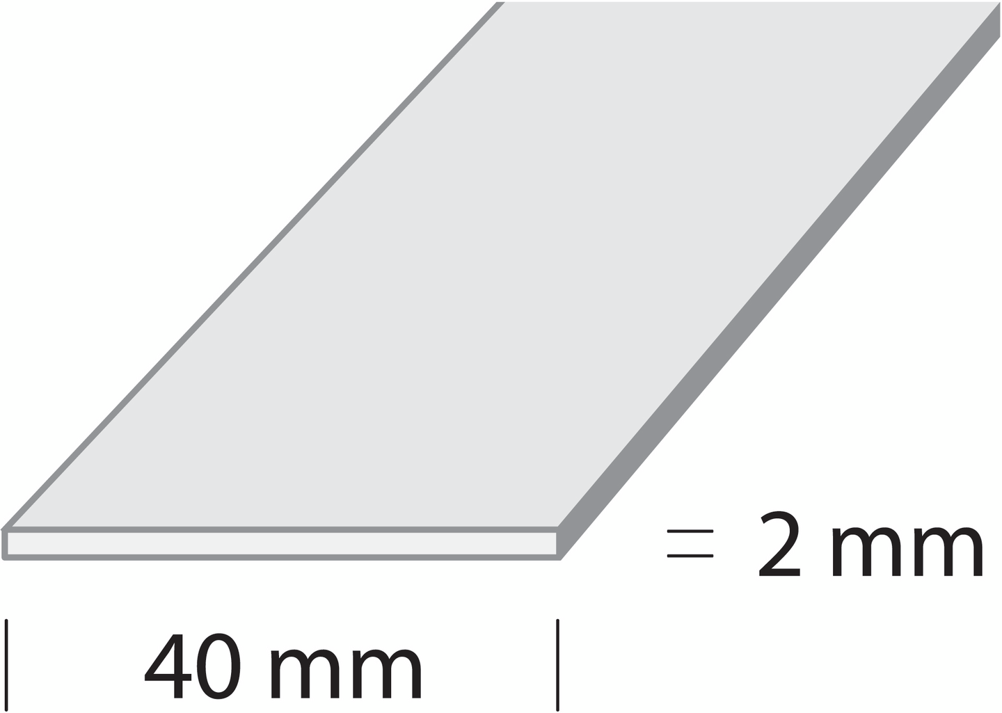 Lattalista 40x2mm valkoinen I3 W2