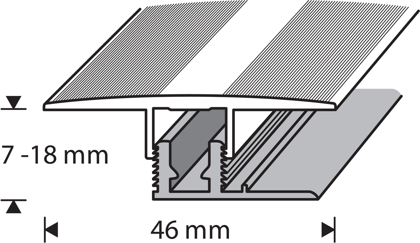 Saumalista 46mm hopeaeloksoitu alakiskolla 7-18mm E8 HE 90