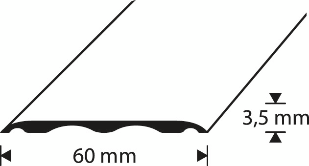 Saumalista 60mm Nordic Graphite sileä 1000mm