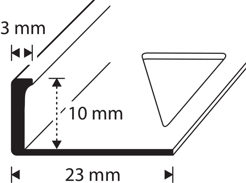 Pääte- ja suojalista 10mm valkoinen alumiini 250cm